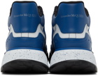 Alexander McQueen Blue & White Court Sneakers