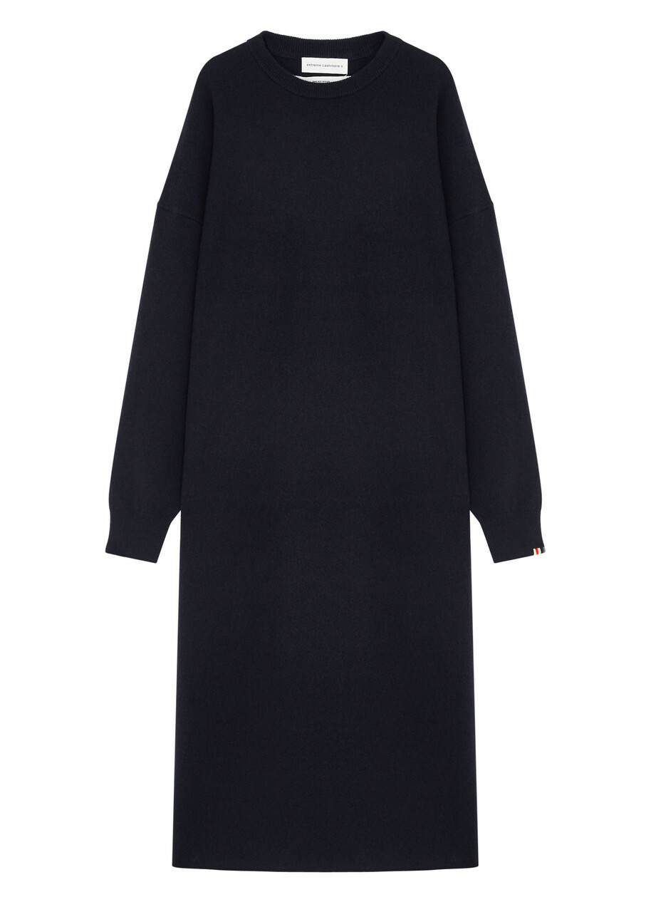 Extreme Cashmere N°106 Weird Short Cashmere-blend Dress - Navy - One Size
