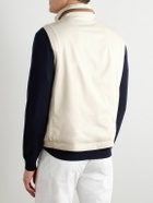 Kiton - Suede-Trimmed Shell Gilet - Neutrals