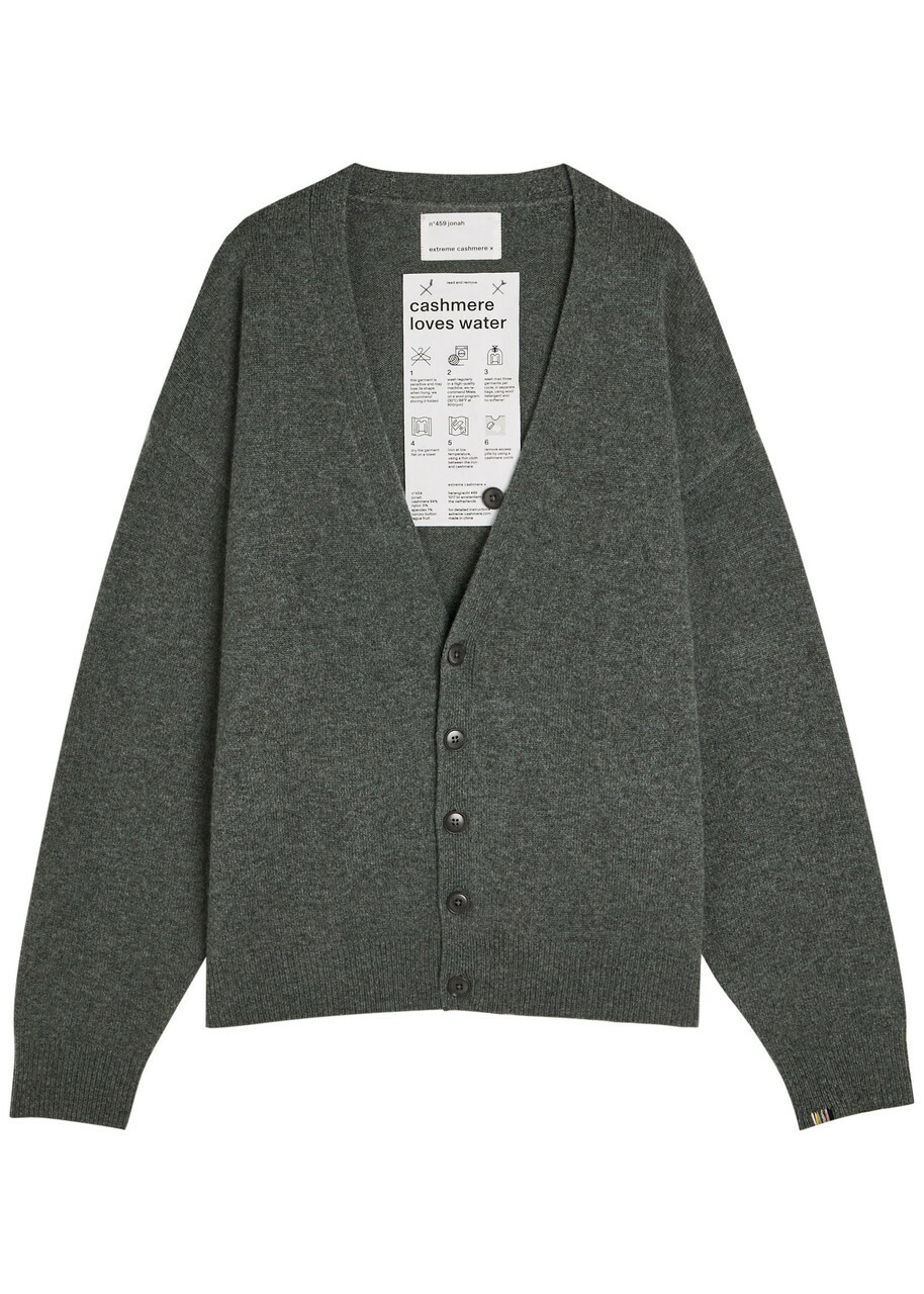 Extreme Cashmere N°459 Jonah V-neck Cashmere-blend Cardigan - Dark Grey - One Size