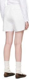 Recto Off-White Nep Stripe Shorts
