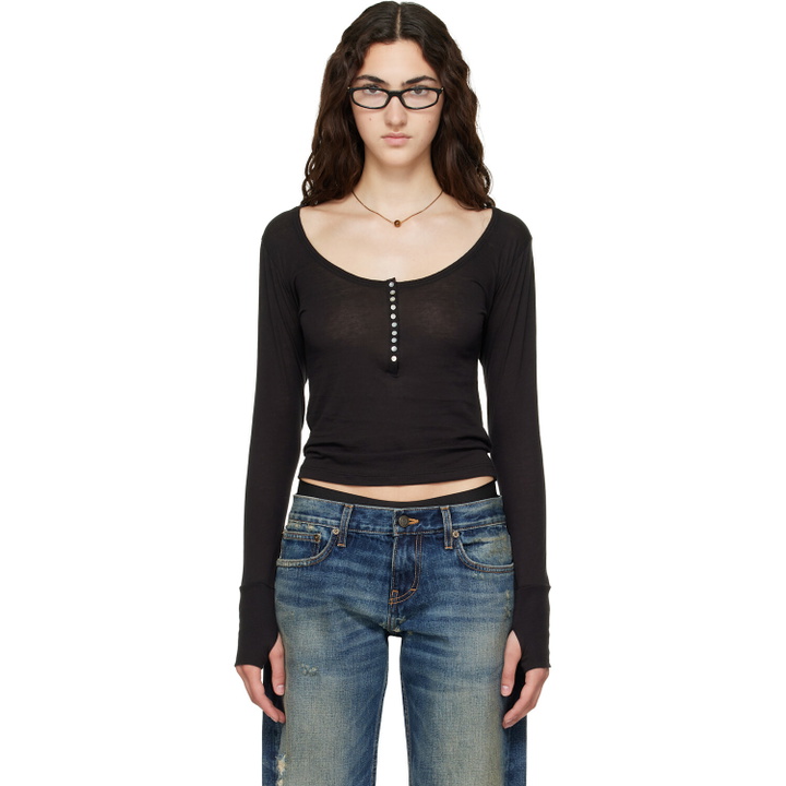 Photo: Raimundo Langlois Black Long Sleeve Henley