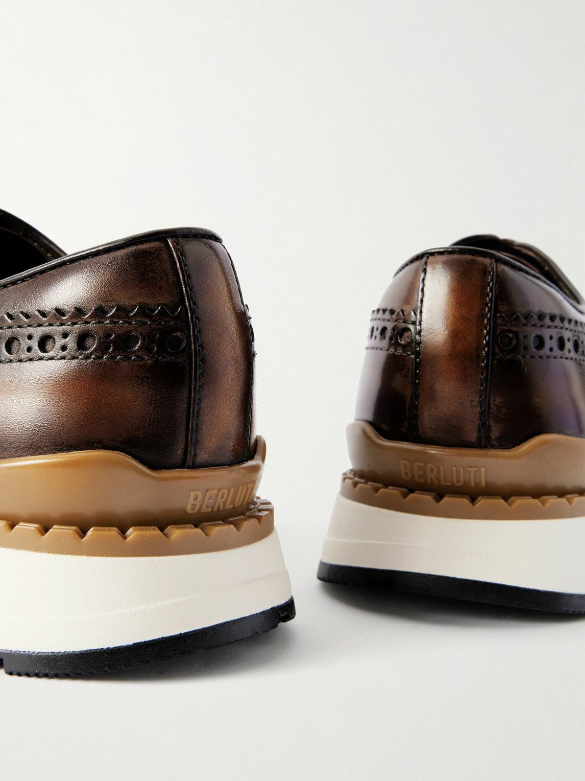 Berluti - Fast Track Venezia Leather Oxford Sneakers - Brown