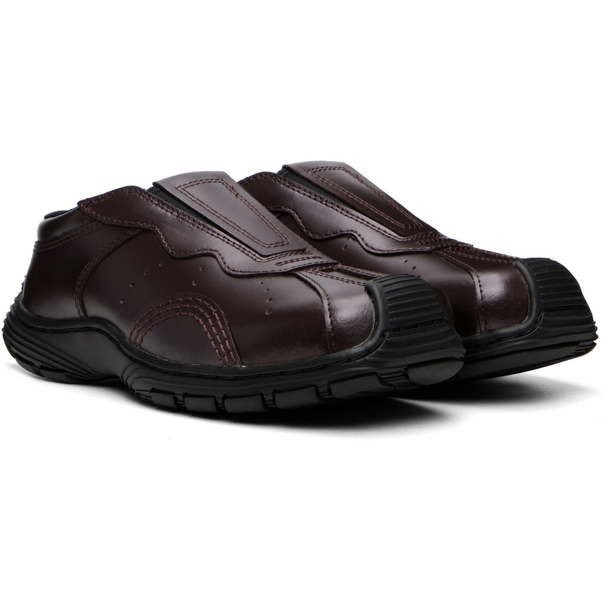 Dr. Martens Burgundy Aurix Satin Finish Leather Mule Loafers