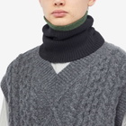 MHL by Margaret Howell Men's Tipped Neck Warmer in Black/Rosemerry