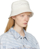 Alexander Wang Off-White Denim Crystal Logo Bucket Hat