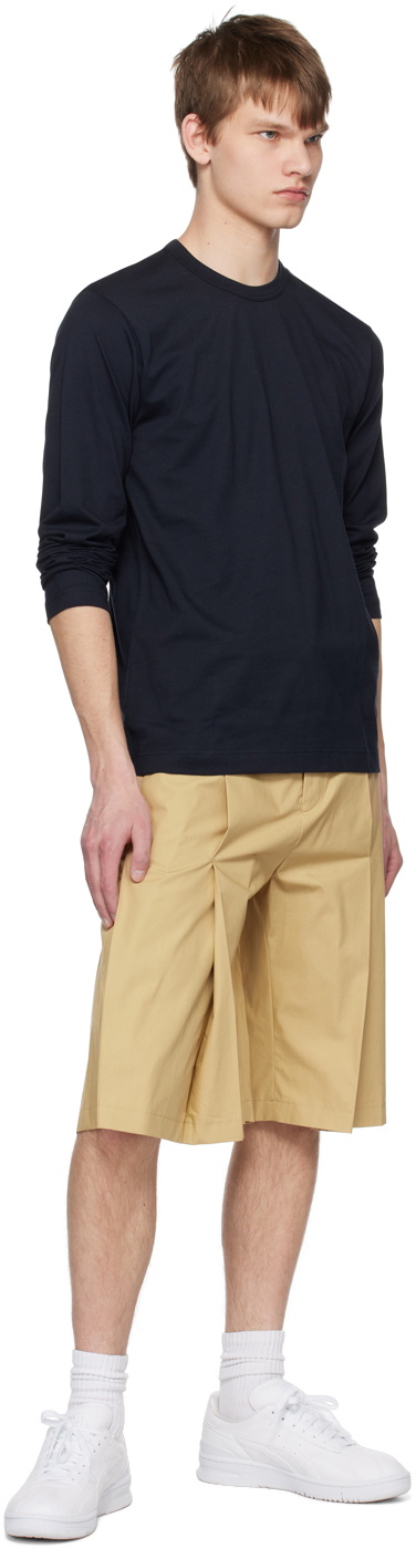 Comme des Garçons Shirt Navy Crewneck Long Sleeve T-Shirt