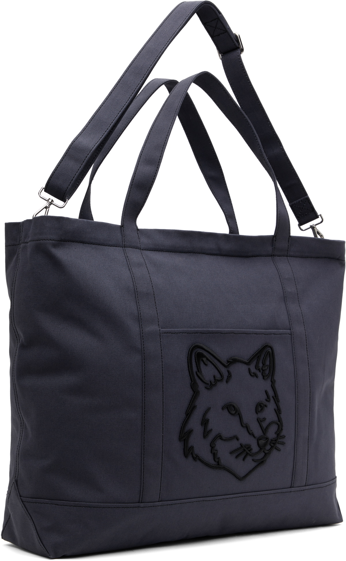 Maison Kitsuné Navy Fox Head XL Tote Maison Kitsune