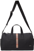 Paul Smith Black Canvas Signature Stripe Duffle Bag