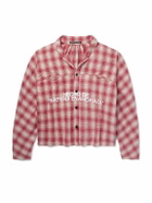 RRR123 - Materia Nazarene Oversized Printed Checked Cotton-Flannel Shirt - Red