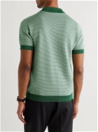 Mr P. - Slim-Fit Honeycomb-Knit Cotton Polo Shirt - Green