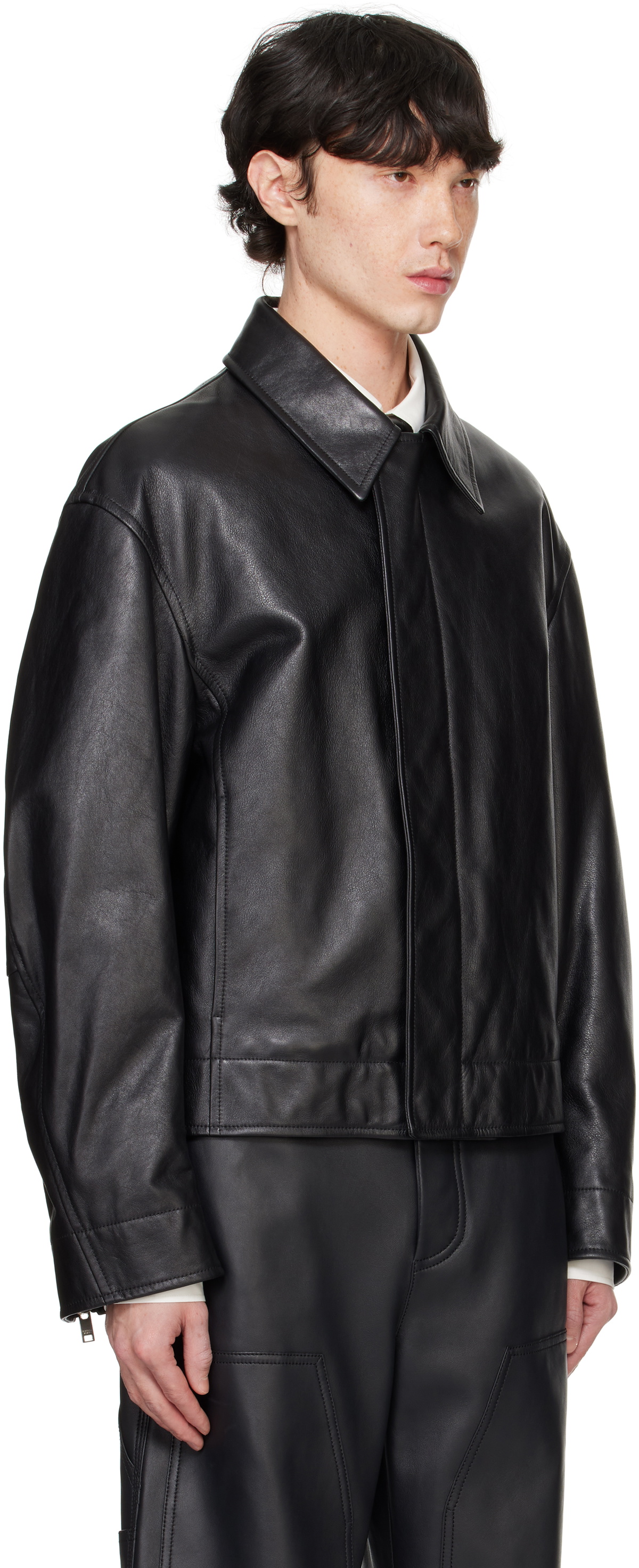 Bottega Veneta Black Natural Calf Leather Jacket Bottega Veneta