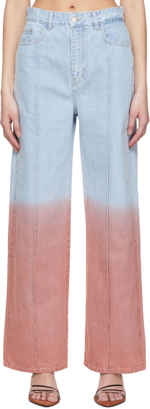 Photo: Rokh Blue & Pink Faded Jeans