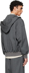 FUMITO GANRYU Gray 2Way Wool Hoodie