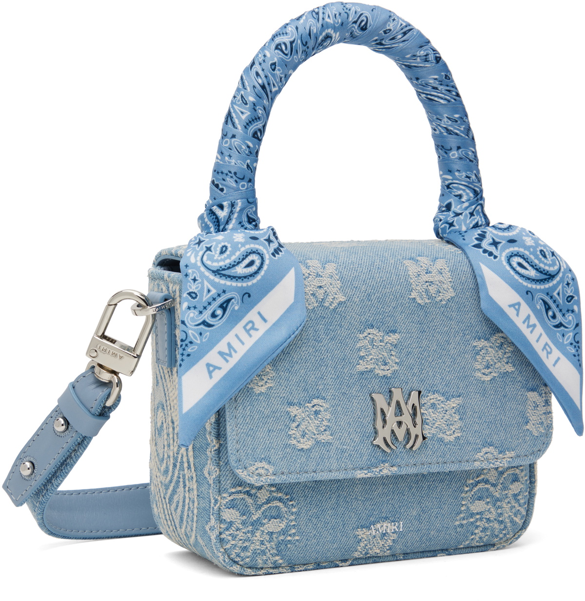 AMIRI Blue Denim Bandana Micro MA Bag Amiri