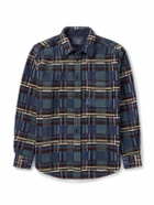Portuguese Flannel - Virgo II Checked Merino Wool Overshirt - Blue