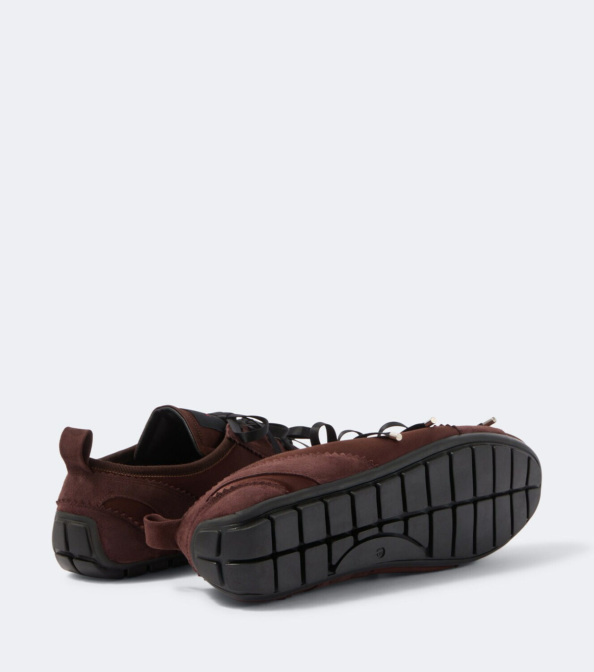 Simone Rocha Ballerina Grip suede-trimmed satin sneakers