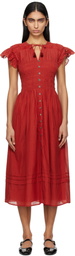 SEA NY Red Nomi S/S Midi Dress