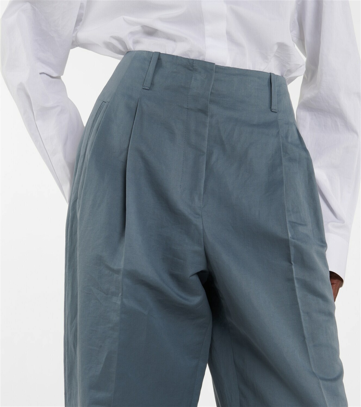 The Row Gaugin high-rise cotton and ramie pants The Row