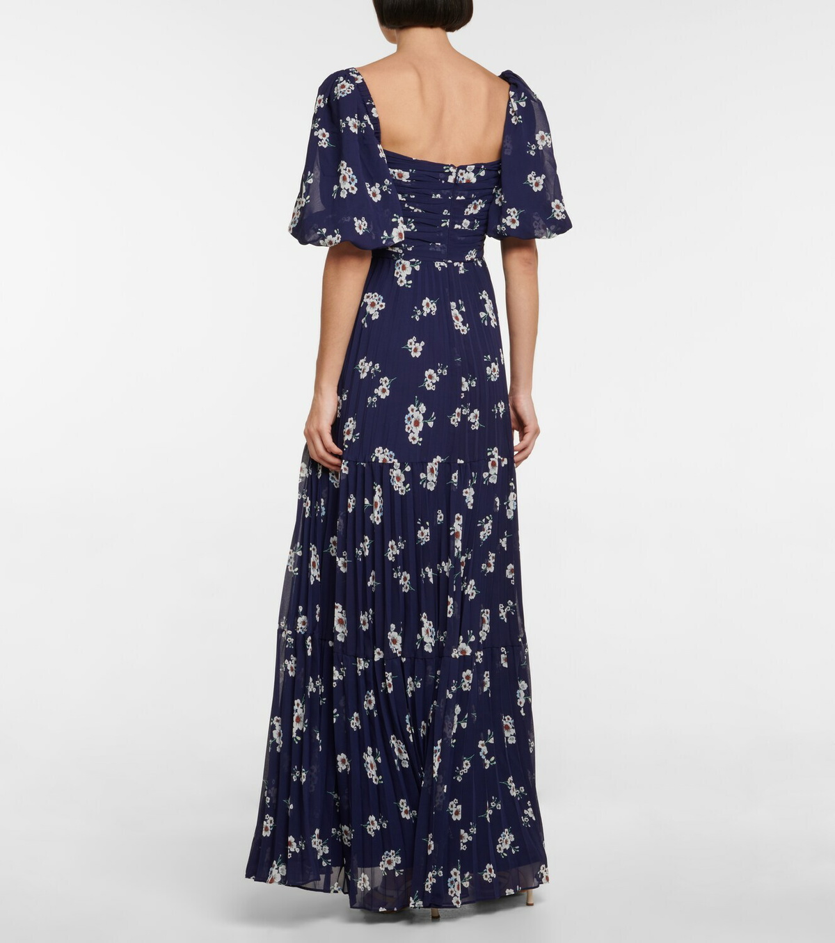 Self-Portrait Champagne Metallic Chiffon Maxi Dress main image 1