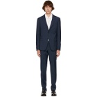 Z Zegna Blue Wool Microcheck 15milmil15 Suit