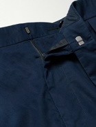 Ralph Lauren Purple label - Tapered Pleated Cotton-Poplin Trousers - Blue