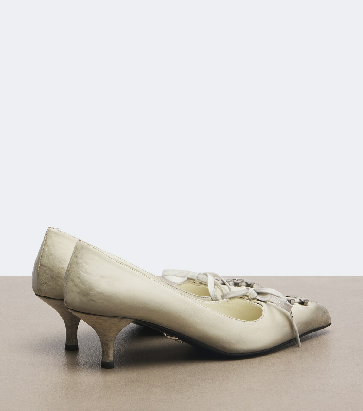 Prada Distressed leather pumps