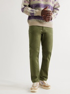 KAPITAL - Okagilly Straight-Leg Appliquéd Cotton-Twill Trousers - Green