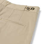 Sandro - Cropped Tapered Stretch-Cotton Gabardine Trousers - Men - Beige