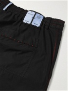 MCQ - Straight-Leg Embroidered Cotton-Poplin Drawstring Trousers - Black