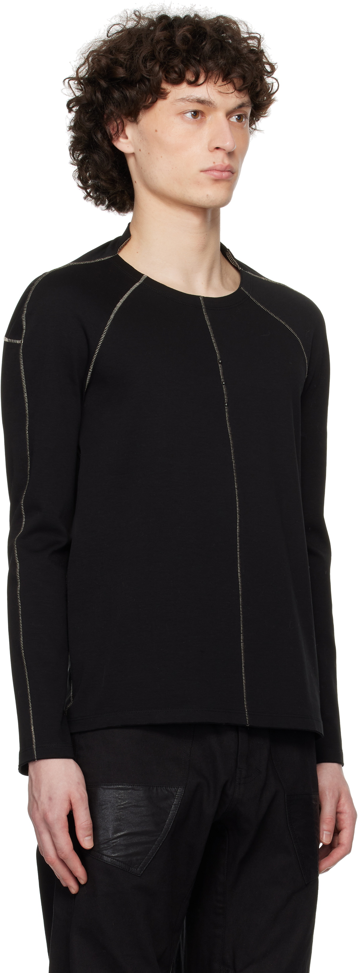 CARNET-ARCHIVE Black Human-Shell Long Sleeve T-shirt