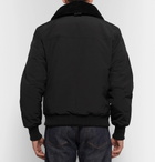 Canada Goose - Bromley Shearling-Trimmed Canvas Down Bomber Jacket - Men - Black