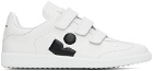Isabel Marant White Bethy Logo Leather Sneakers