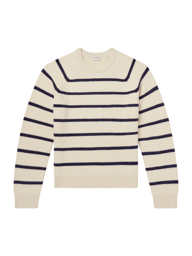 Photo: TOTEME - Striped Alpaca and Cashmere-Blend Sweater - Neutrals
