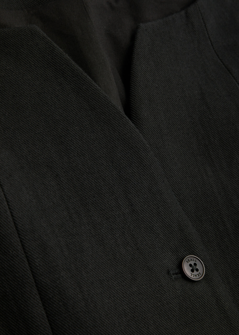 Skall Studio Toni Linen-blend Waistcoat Black