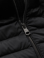 MONCLER - Slim-Fit Panelled Cotton-Blend and Quilted Shell Down Zip-Up Cardigan - Black