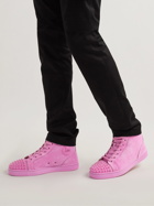 Christian Louboutin - Lou Spikes Orlato Suede High-Top Sneakers - Pink