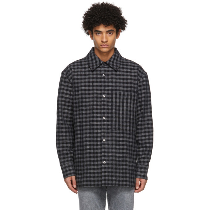 Photo: Acne Studios Black and Grey Check Pocket Over Shirt