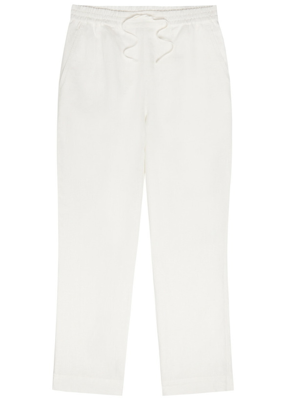 Photo: Che Avila Straight-leg Linen Trousers White