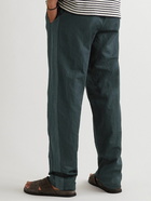 Orlebar Brown - Sonoran Straight-Leg Cotton and Linen-Blend Trousers - Black