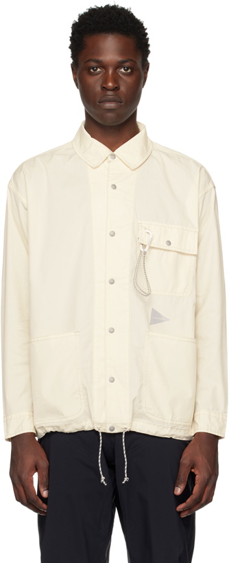 Photo: and wander Off-White Flap Pocket Jacket