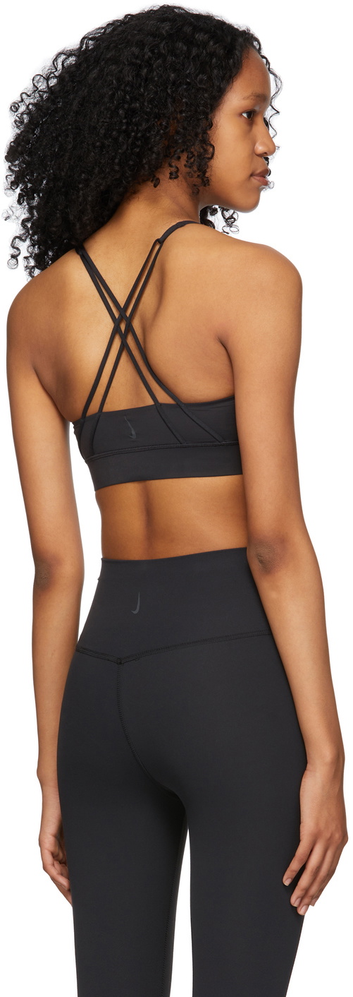 Nike Yoga Swoosh luxe bra in black