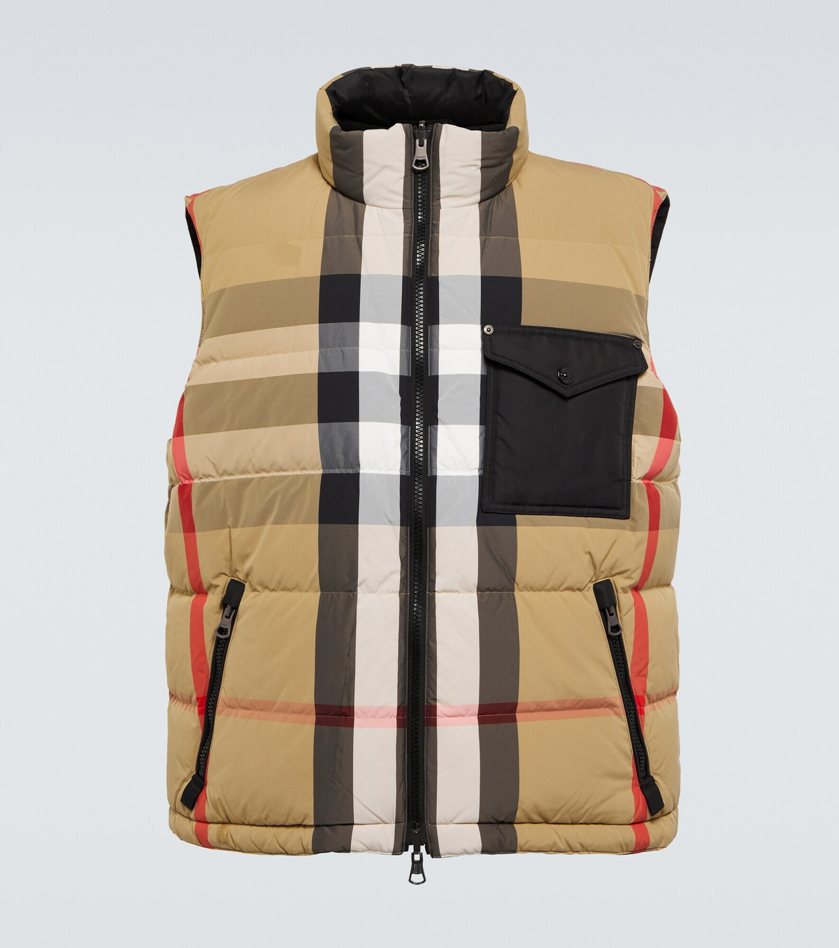 トップス Burberry Reversible Check Poly Vest 0400021190288_SANDCHECK?wid=