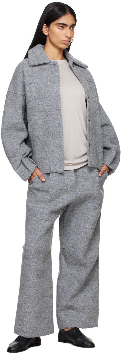Deiji Studios Gray Boiled Wool Coat