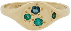 Seb Brown Gold & Green Neapolitan Signet Ring