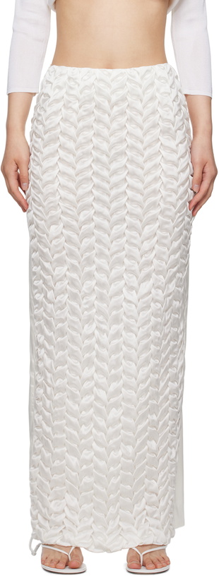 Photo: BEVZA White Spikelet Maxi Skirt