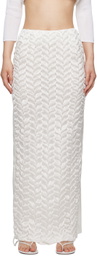BEVZA White Spikelet Maxi Skirt