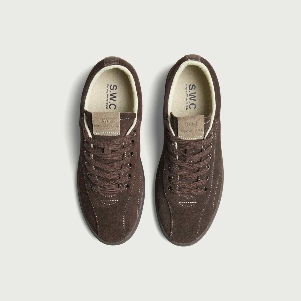 Stepney Workers Club Men's Surma Suede Sneaker in Dark Brown