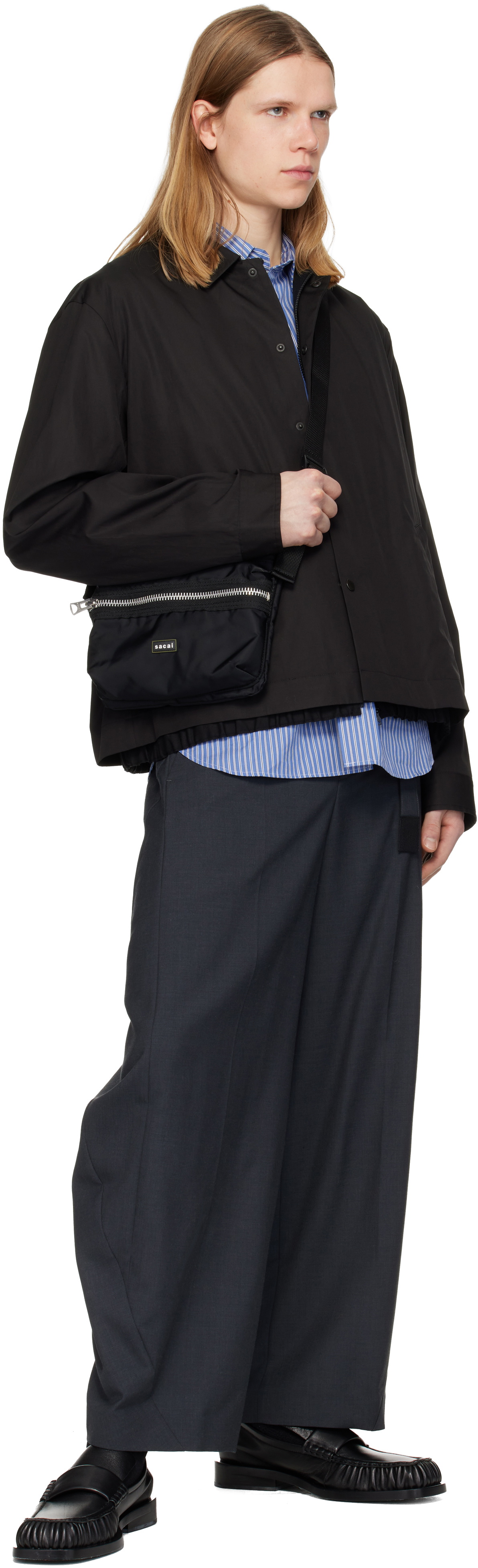 sacai Black Pocket Sacoche Bag