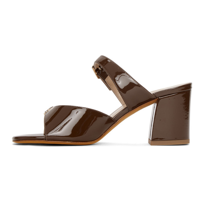 mari.mam☆ Maryam Nassir Zadeh Brown Patent Una Sandals Maryam Nassir Zadeh